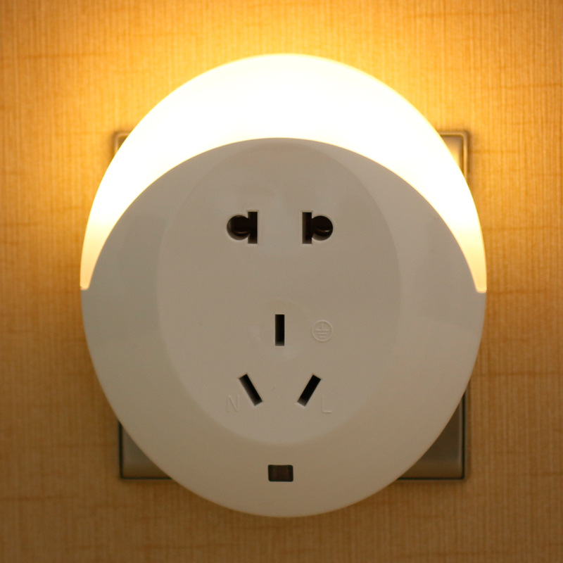 朗美科LED光控感應小夜燈插電插座燈壁燈喂奶床頭燈起夜光帶開關批發・進口・工廠・代買・代購