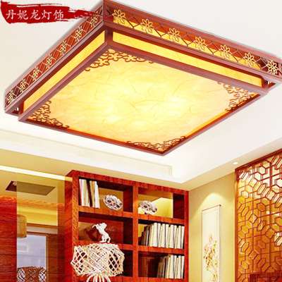 中式木藝雕花LED吸頂燈 古典臥室客廳創意飯廳餐廳木藝燈具1015批發・進口・工廠・代買・代購