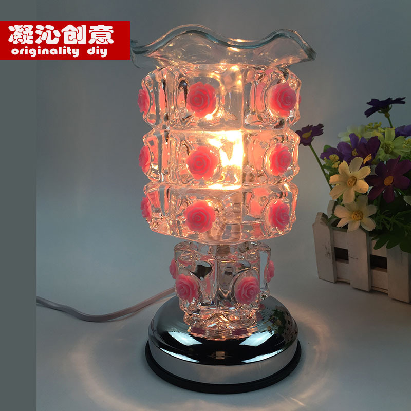 觸摸感應水滴玫瑰香薰精油燈熏香爐創意臺燈小夜燈插電香薰機批發・進口・工廠・代買・代購