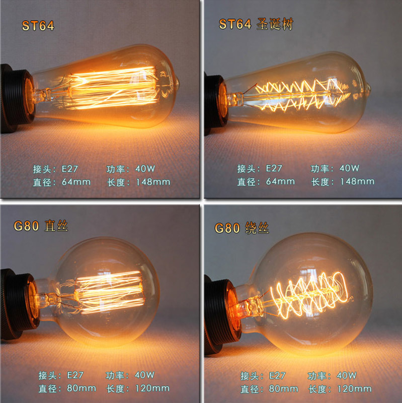CE ROHS認證愛迪生蠶絲碳絲燈泡 編織電線懷舊復古餐廳酒吧臺燈泡工廠,批發,進口,代購