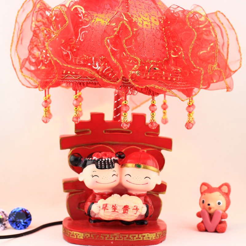 廠傢直銷 婚慶臺燈佈藝臺燈 傢居擺件 傢居飾品 早生貴子小號813工廠,批發,進口,代購