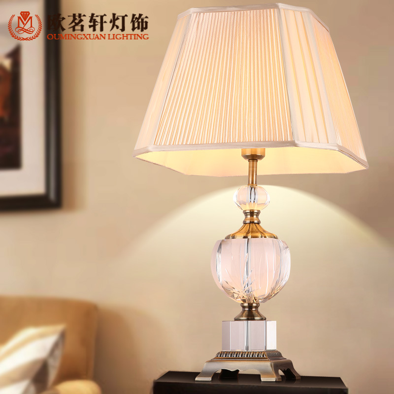 歐式奢華高檔大氣客廳刻花水晶臺燈臥室床頭書房時尚裝飾創意臺燈批發・進口・工廠・代買・代購