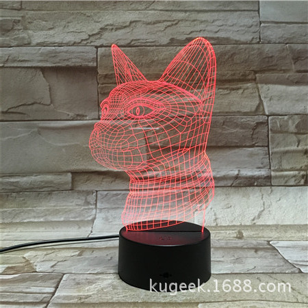 創意貓頭造型3D立體視覺燈 觸摸七彩變色裝飾臺燈禮品小夜燈工廠,批發,進口,代購