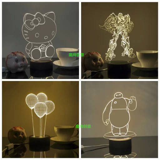 魔尚正品3D視覺立體LED臺燈小夜燈 新潮禮品生日禮物 觸摸開關版工廠,批發,進口,代購