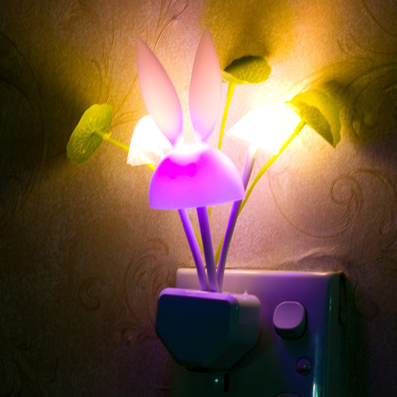 節能led光控感應小夜燈 兔頭蘑菇燈 寶寶用插電床頭壁燈工廠,批發,進口,代購