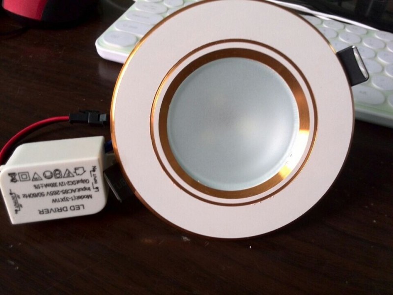 LED筒燈 白漆金邊3.5寸5W天花筒燈 傢用商用 LED射燈 廠傢直銷工廠,批發,進口,代購