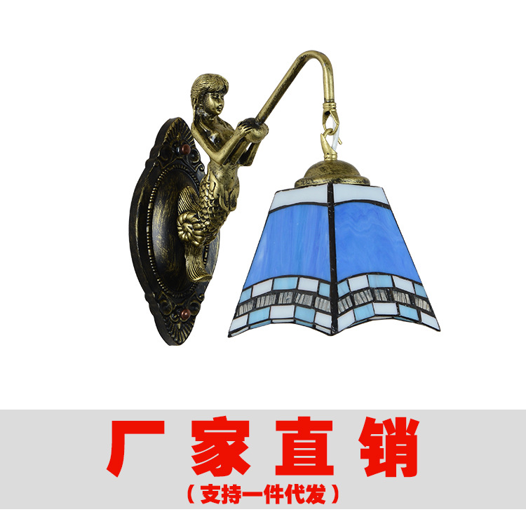 地中海藝術壁燈歐式仿古單頭床頭燈鏡前燈墻壁燈蒂凡尼田園壁燈具批發・進口・工廠・代買・代購