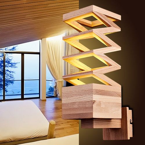 北歐創意個性藝術簡約木製壁燈 客廳床頭臥室書房實木製LED壁燈批發・進口・工廠・代買・代購