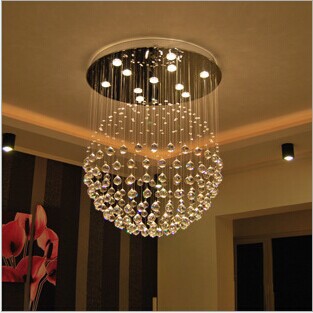 現代復式樓球形水晶吊燈 LED餐廳客廳燈具 廠傢現貨特價促銷批發・進口・工廠・代買・代購