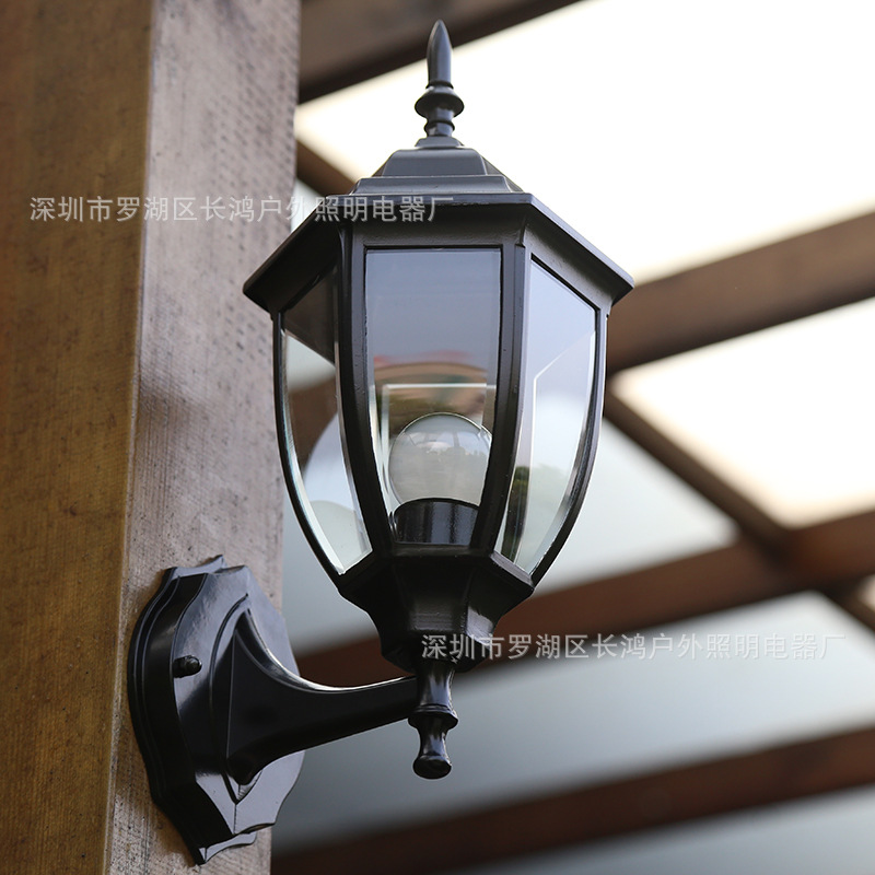 銷售戶外歐式壓鑄鋁壁燈 大門外墻燈 9寸彎六角工廠,批發,進口,代購