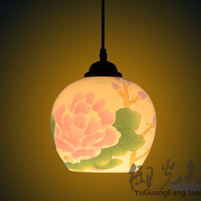 景德鎮薄胎陶瓷吊燈中式 青花瓷器 臥室書房走廊玄關陽臺燈餐廳批發・進口・工廠・代買・代購