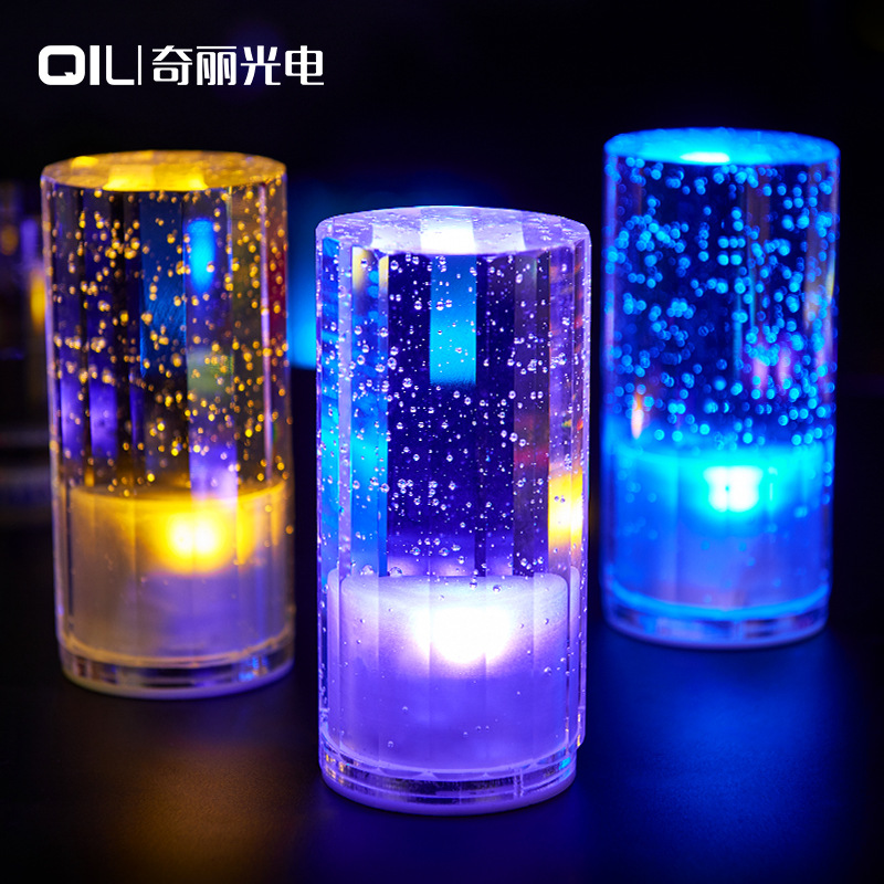 中山廠傢直銷新奇特發光LED小夜燈充電 LED酒吧吧臺燈七彩水晶燈批發・進口・工廠・代買・代購