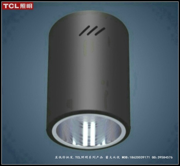 至低價批TCL照明：8寸明裝筒燈(豎螺.黑色.25W)TCLMD-80PE2725BDS批發・進口・工廠・代買・代購