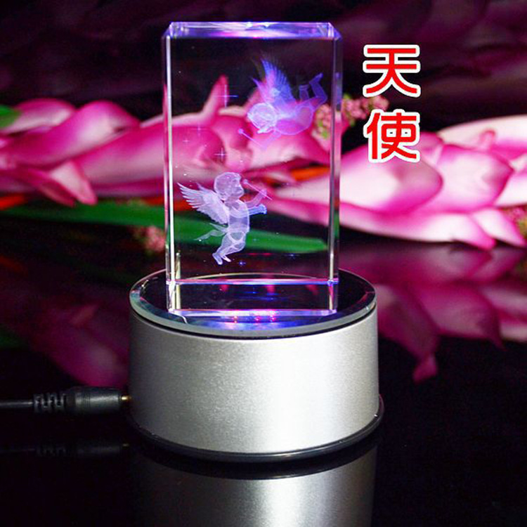 【一件代發】七彩旋轉奢華  USB電源水晶玫瑰天使飾品 10元清倉批發・進口・工廠・代買・代購