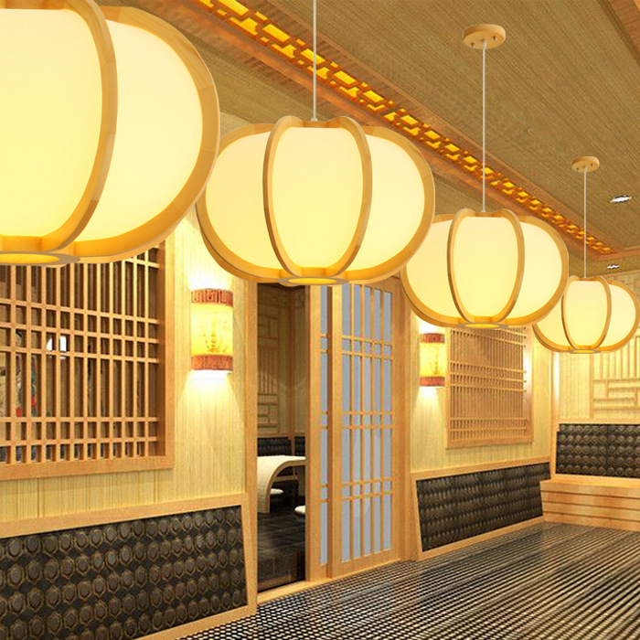 簡約田園吊燈時尚日式餐廳燈中式現代走廊實木羊皮過道籠子燈4203工廠,批發,進口,代購