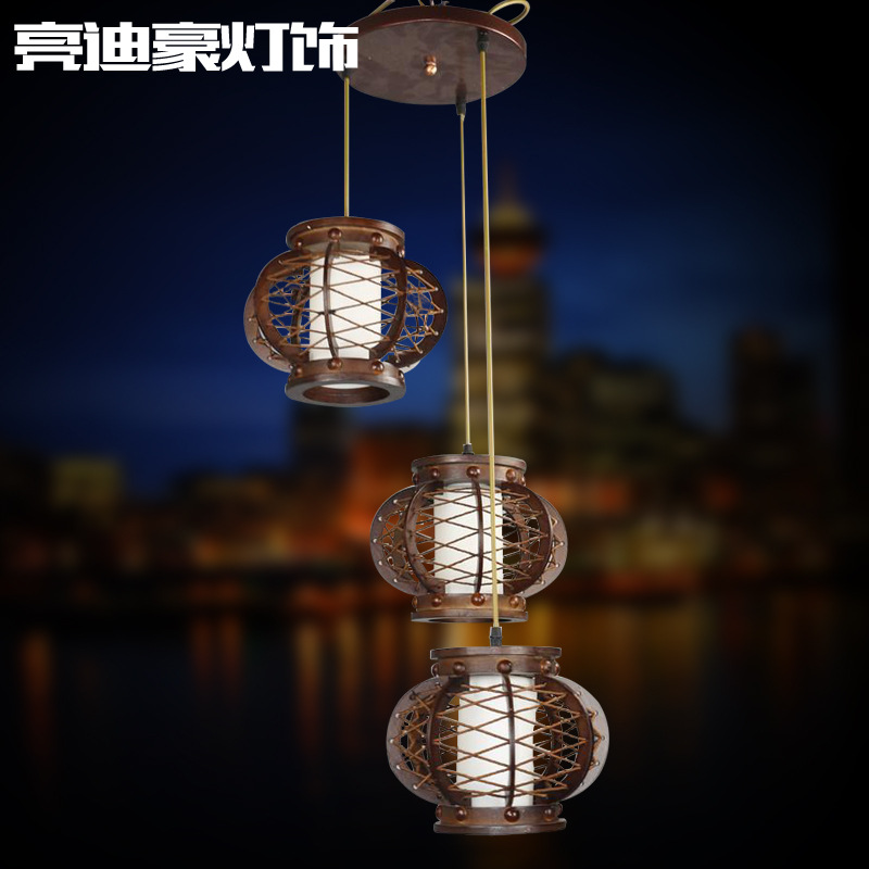 LH001-3仿古木藝書房餐廳吊燈 時尚簡約吊線燈批發・進口・工廠・代買・代購