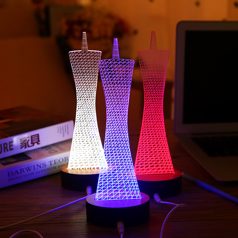 爆款創意透明亞克力3D立體夜光 發光板 玫瑰花 大白 小夜燈3d工廠,批發,進口,代購