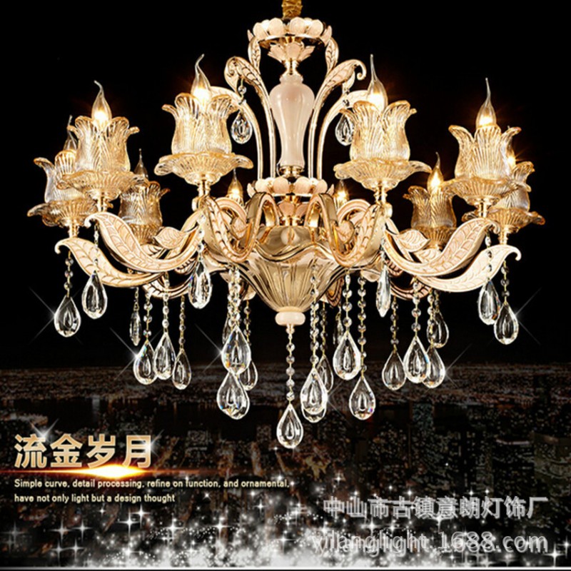 歐式簡約S金電鍍水晶蠟燭吊燈 酒店工程燈 臥室客廳餐廳燈具燈飾批發・進口・工廠・代買・代購