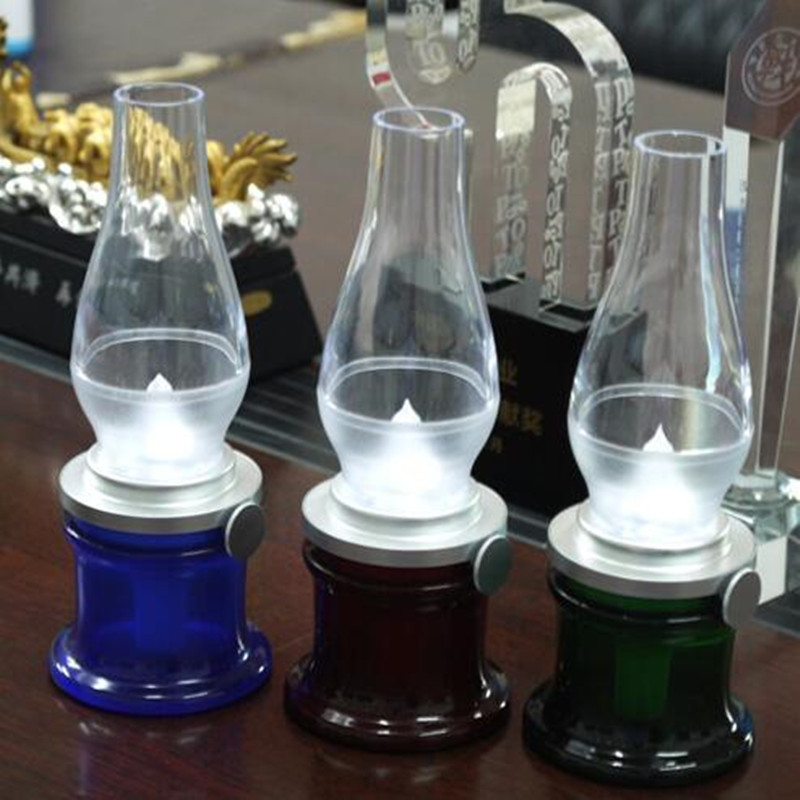 創意LED吹控小夜燈 仿古煤油燈野營吹氣節能床頭情調充電USB臺燈工廠,批發,進口,代購