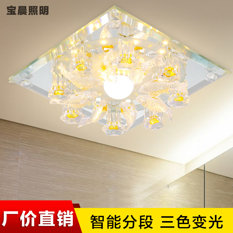 led水晶過道燈客廳走廊燈創意魚玄關燈餐廳吊頂孔燈吸頂燈批發工廠,批發,進口,代購