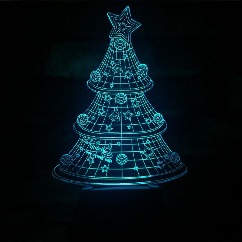 新款聖誕節七彩3D燈 七彩漸變視覺立體燈 錯覺燈視覺燈臺燈工廠,批發,進口,代購