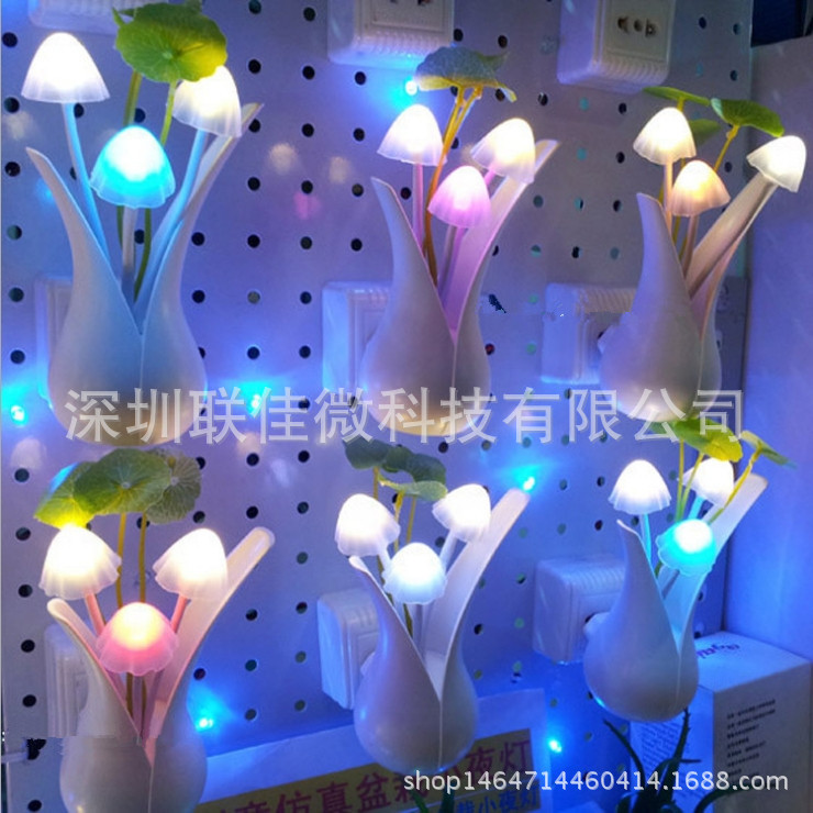 廠傢直銷 LED小夜燈光控節能七彩玫瑰蘑菇燈感應禮品活動地攤熱賣工廠,批發,進口,代購