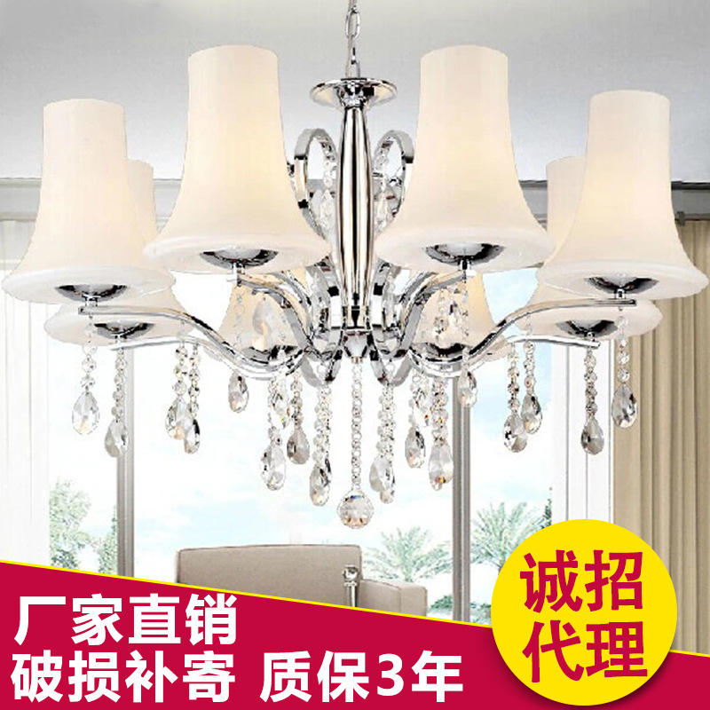歐式復古客廳水晶LED吊燈 吧臺鐵藝LED水晶吊燈 創意餐廳吊燈三頭批發・進口・工廠・代買・代購