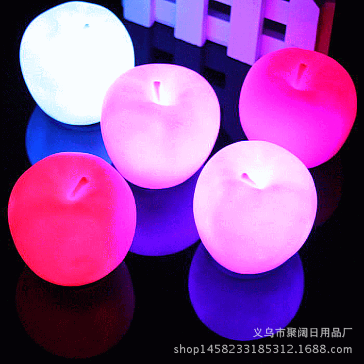 聖誕節火爆熱銷 七彩蘋果小夜燈 聖誕小夜燈 聖誕禮品工廠,批發,進口,代購