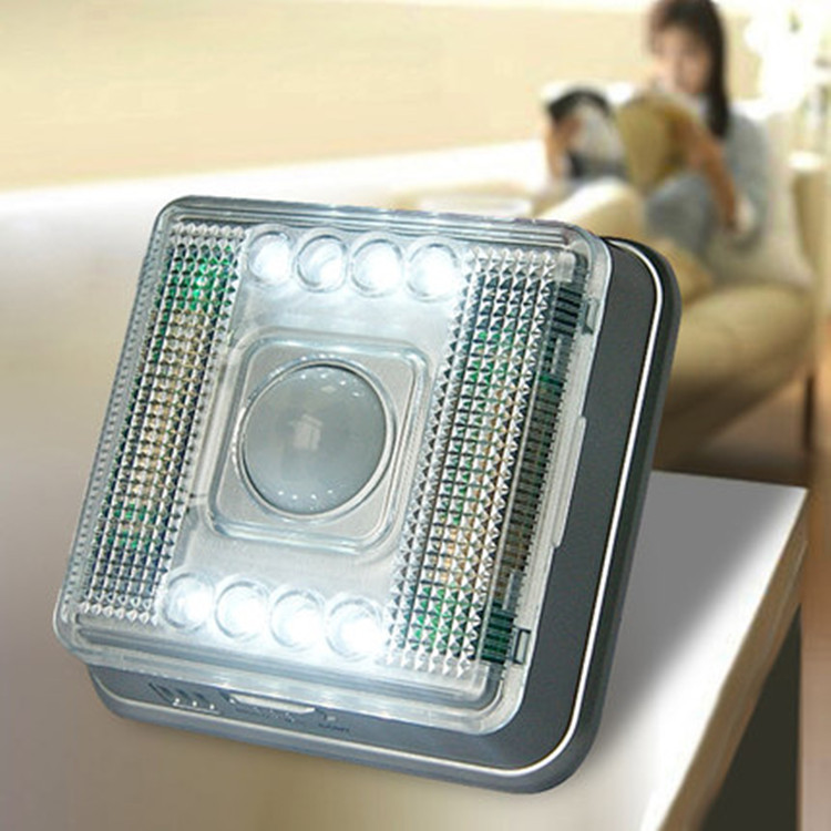 出口認證8LED方形紅外人體感應燈  LED節能小夜燈 衣櫃燈自動延時批發・進口・工廠・代買・代購