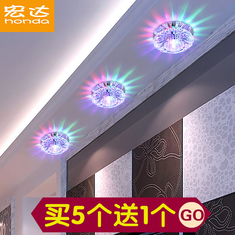 廠傢批發led燈水晶過道燈走廊玄關射燈現代簡約創意客廳吸頂燈具工廠,批發,進口,代購
