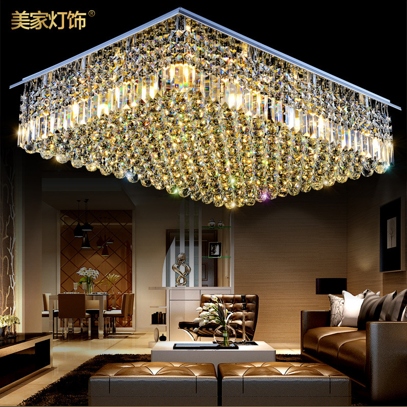 現代歐式客廳大水晶燈長方形吸頂燈LED酒店工程燈具廠傢批發直銷工廠,批發,進口,代購