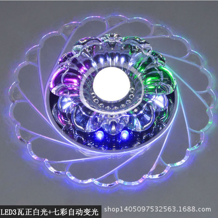 新款led天花筒燈射燈  LED七彩過道燈  吊頂開孔嵌入式燈具086工廠,批發,進口,代購