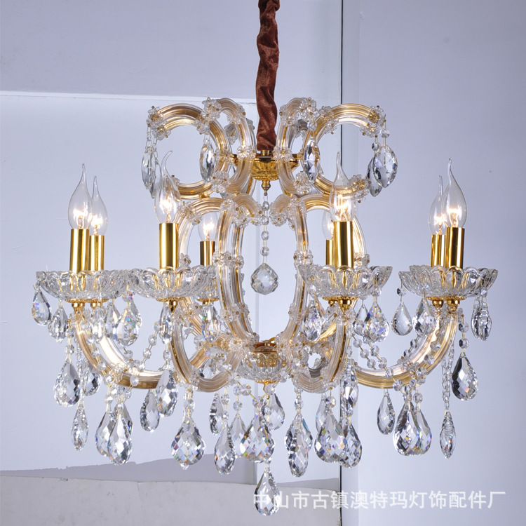 歐式蠟燭水晶燈金色客廳臥室餐廳酒店吊燈 咖啡廳水晶燈廠傢直銷工廠,批發,進口,代購