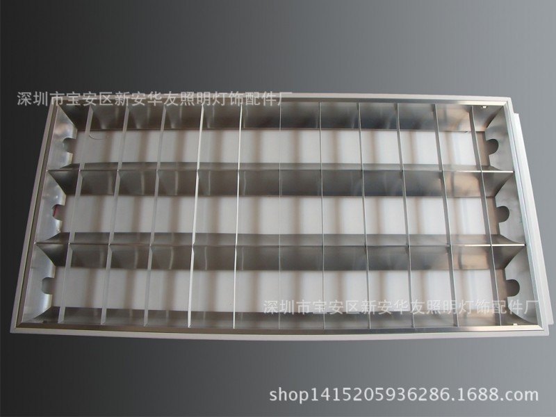 直銷暗裝燈盤 T8 3*40W 格柵燈盤 反光鋁 1.2米 OEM加工工廠,批發,進口,代購