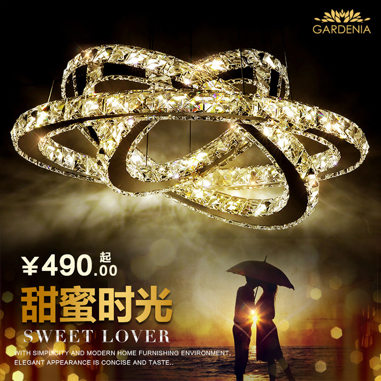 點睛 LED水晶吊燈 簡約現代客廳燈餐廳三頭臥室創意個性燈具燈飾工廠,批發,進口,代購