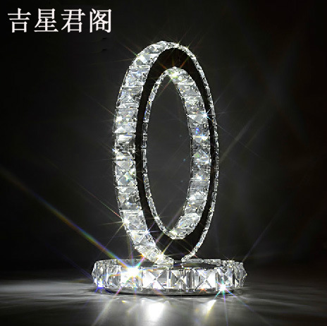 LED水晶裝飾臺燈臥室床頭櫃客廳不銹鋼燈具現代簡約臺燈婚慶燈飾工廠,批發,進口,代購