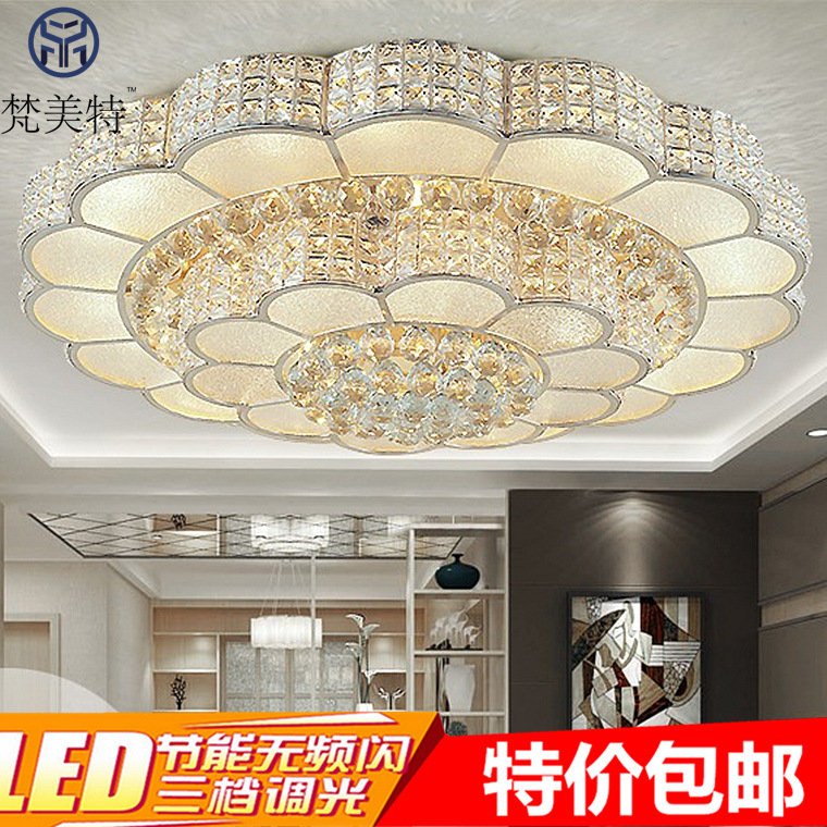 水晶燈客廳燈圓形吸頂燈LED現代歐式大氣S金臥室燈大廳燈飾燈具工廠,批發,進口,代購