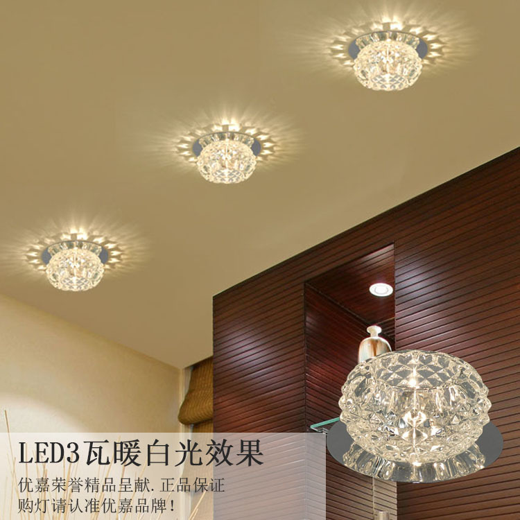 批發led天花筒燈 圓形水晶過道燈 吊頂開孔嵌入式射燈 爆款燈具09工廠,批發,進口,代購