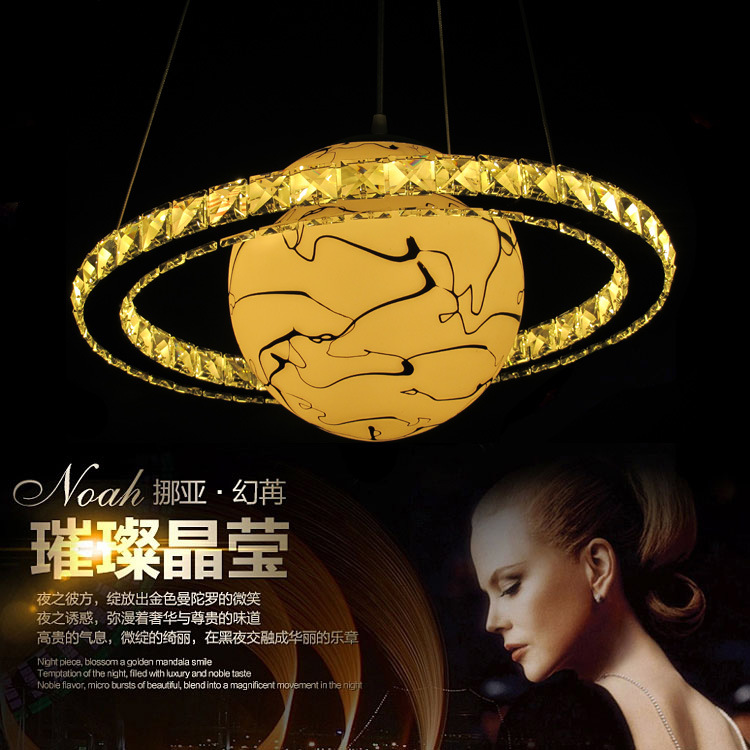 客廳圓形燈具led環形個性創意水晶吊燈不銹鋼水晶吊線燈廠傢批發工廠,批發,進口,代購