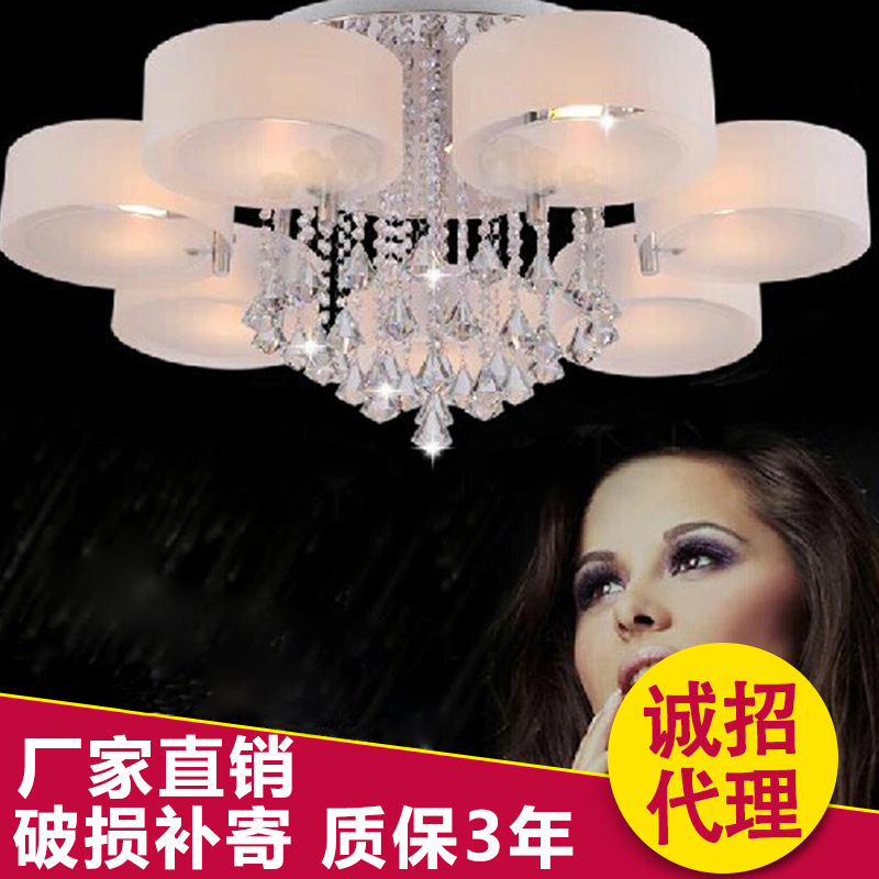 現代簡約客廳水晶吸頂燈 led圓形吸頂燈批發 防水吸頂燈具燈飾工廠,批發,進口,代購