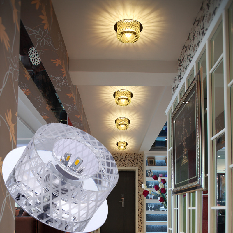現代新款LED水晶過道燈天花裝飾燈走廊燈射燈筒燈明裝暗裝工廠,批發,進口,代購