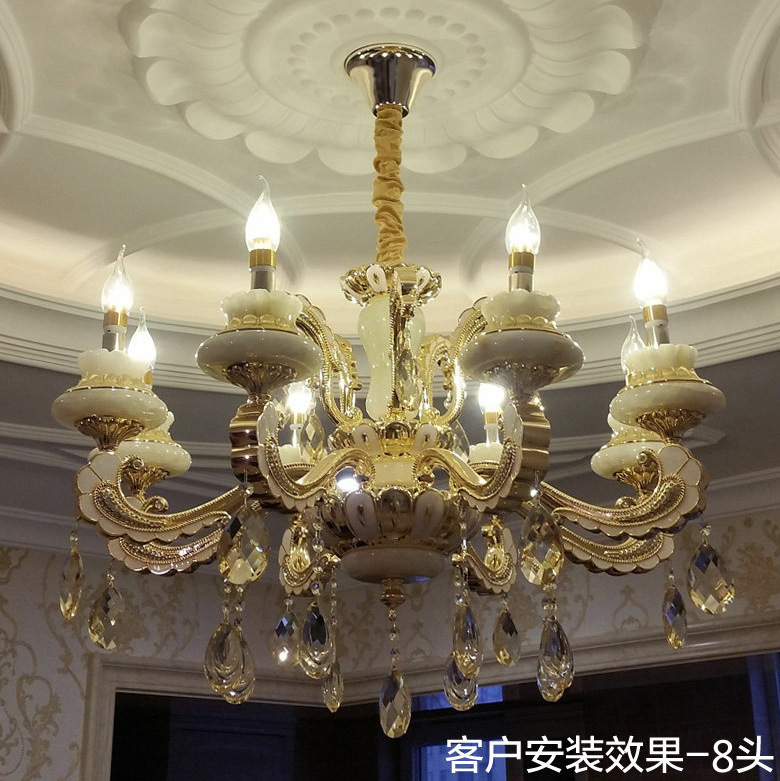 歐式客廳led雲玉石餐廳吊燈簡歐水晶燈奢華蠟燭鋅合金吊燈飾 2056工廠,批發,進口,代購