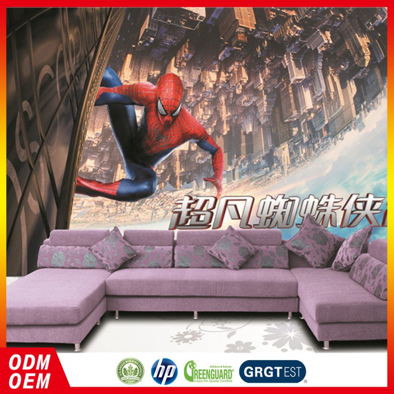3D蜘蛛俠墻壁裝飾兒童房大型壁畫無紡紙墻紙工廠,批發,進口,代購