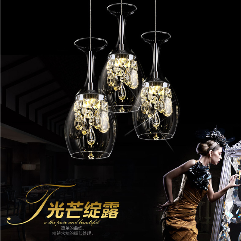 餐廳燈吊燈三頭3現代簡約水晶餐吊燈時尚創意個性吊燈led吧臺燈具工廠,批發,進口,代購