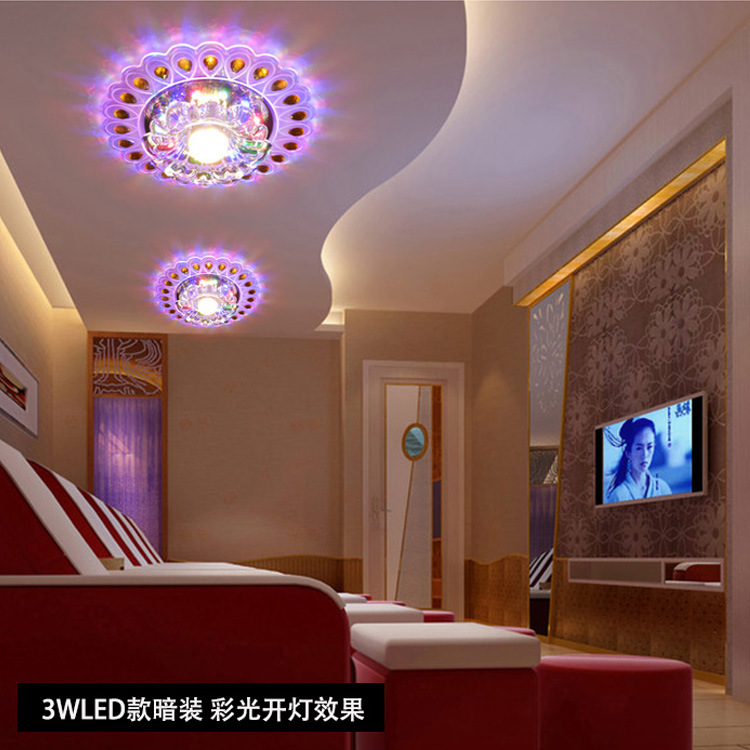 古鎮廠傢直銷水晶過道燈具led門廳入戶玄關燈走廊燈吸頂燈飾20cm批發・進口・工廠・代買・代購