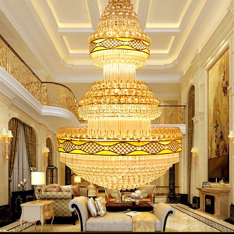歐式客廳LED水晶大吊燈復式樓S金吊燈現代簡約餐廳酒店別墅燈飾工廠,批發,進口,代購