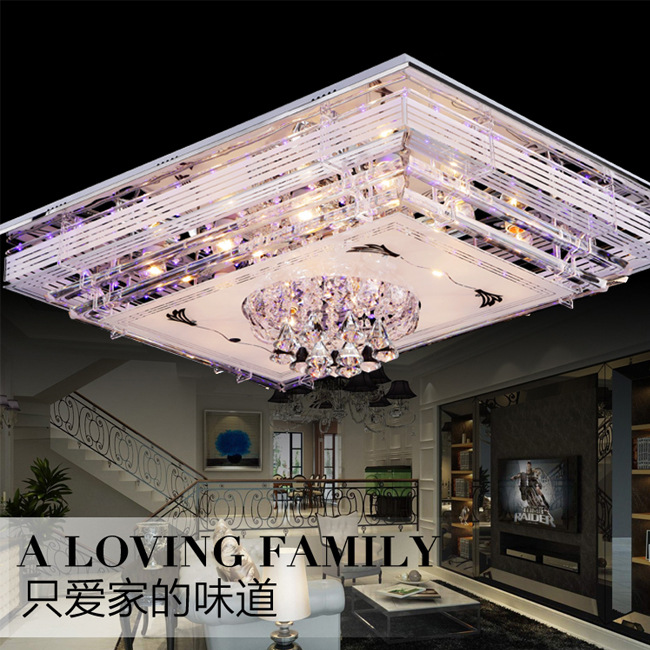 燈飾廠傢 低壓led燈具現代簡約長方形客廳房間創意水晶燈批發・進口・工廠・代買・代購