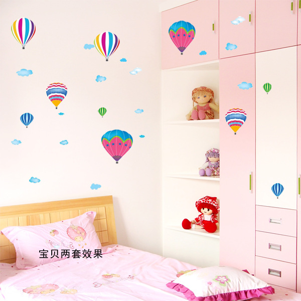 金粉熱彩色氣球墻貼 韓國時尚墻貼批發 可移除 pvc兒童墻貼批發・進口・工廠・代買・代購