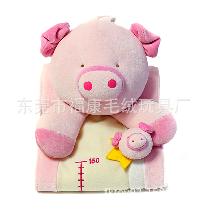 玩具廠傢定製毛絨粉紅豬公仔測量身高尺 小豬兒童身高尺批發・進口・工廠・代買・代購