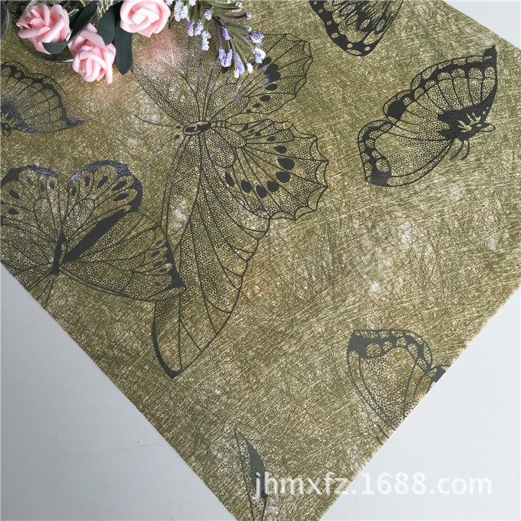 燙金蝴蝶蠶絲紙背景墻裝飾紙雲絲佈玻璃夾絲紙工廠,批發,進口,代購